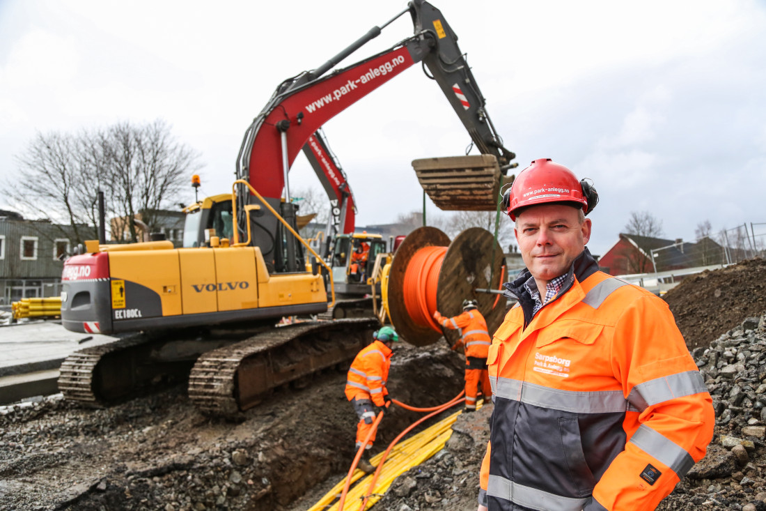 Daglig leder i Park & Anlegg, Jack Valleraune. Firmaet utbedrer infrastrukturen ved NMBU i Ås.
