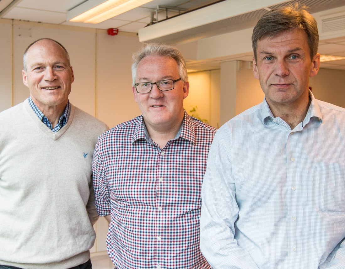 F.v. Sjefingeniør Bjørn Lerstad, tilsynsleder Tore Jeppe Sørhaug og regiondirektør Stig Magnar Løvås i Arbeidstilsynet region Midt-Norge.