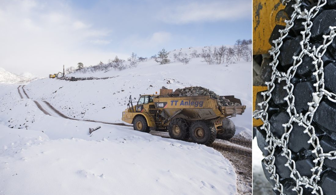 Cat 740 B dumper fra TT Anlegg AS på Skjerka-anlegget.