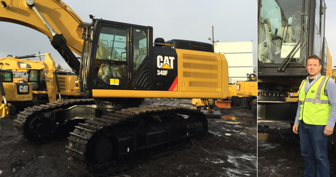 Cat 340 F og Vilmundur Theodorsson.