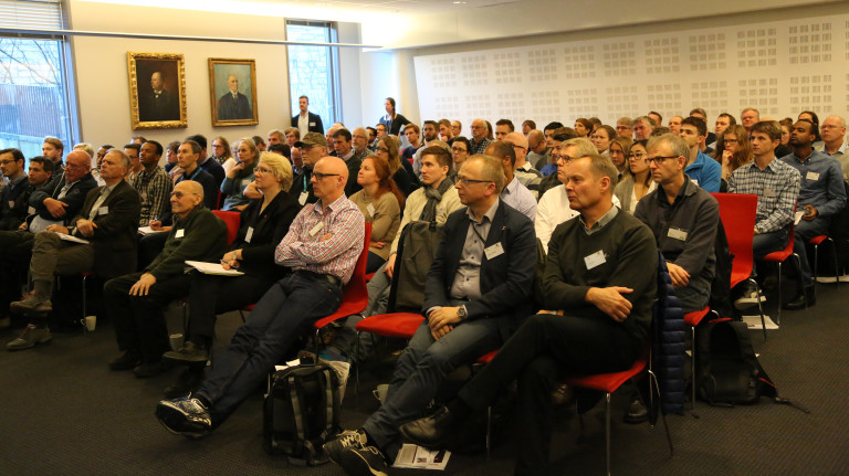 STOR INTERESSE: Auditoriet hos vegvesenet var helt fullt da resultatene fra BegrensSkade-prosjektet ble lagt fram. (Foto. Runar F. Daler).