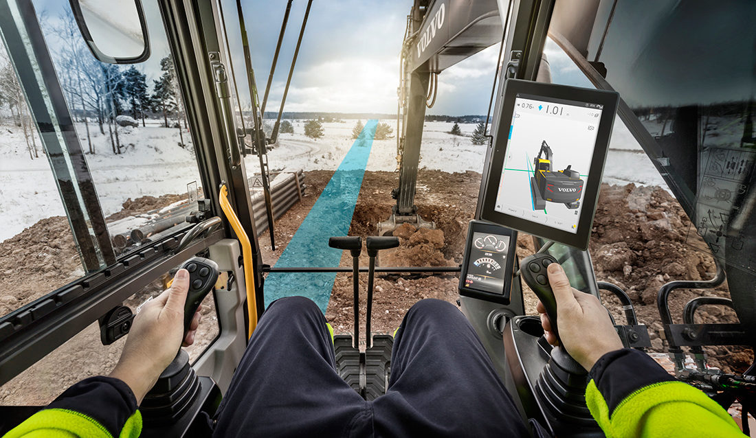 Maskinstyring i en Volvo graver