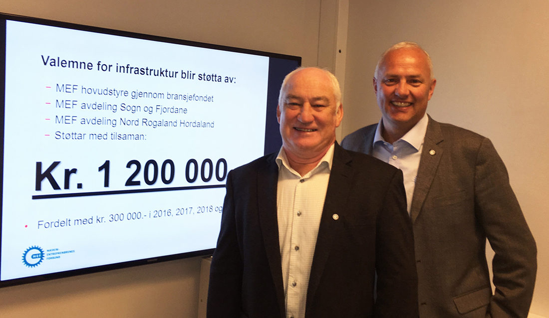 Harald Kvame (t.v.) og regionsjef Paul Olaf Baraas i MEF region vest.
