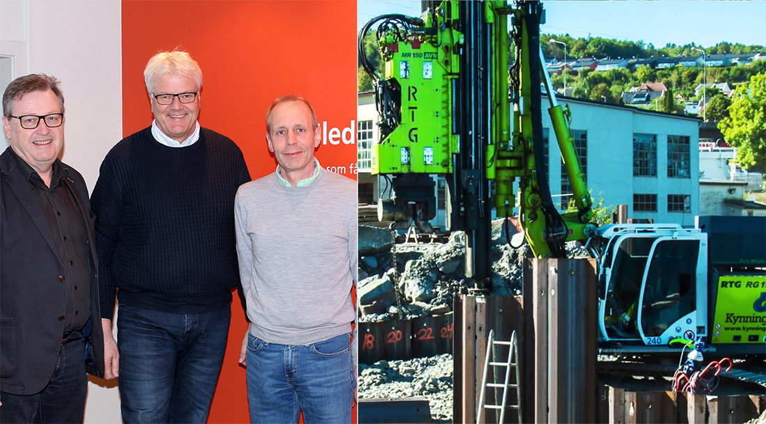 LEDERSKIFTE: F.v. avtroppende daglig leder Ivar Kynningsrud, påtroppende daglig leder Erling Omre og prosjektsjef Olav Stokkeland