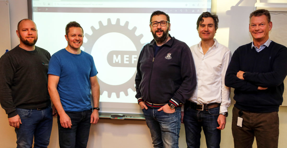 RESSURSGRUPPEN: Brede Sukke (Håkonsen & Sukke Landskapsentreprenørene), Kjetil Løvaas (Anleggsgartnermester Magne Løvaas), Roar Kjendalen (Grenland Hage & Landskap), Finn N. Bangsund (MEF) og Terje Eikevold (MEF). (Foto: Runar F. Daler).