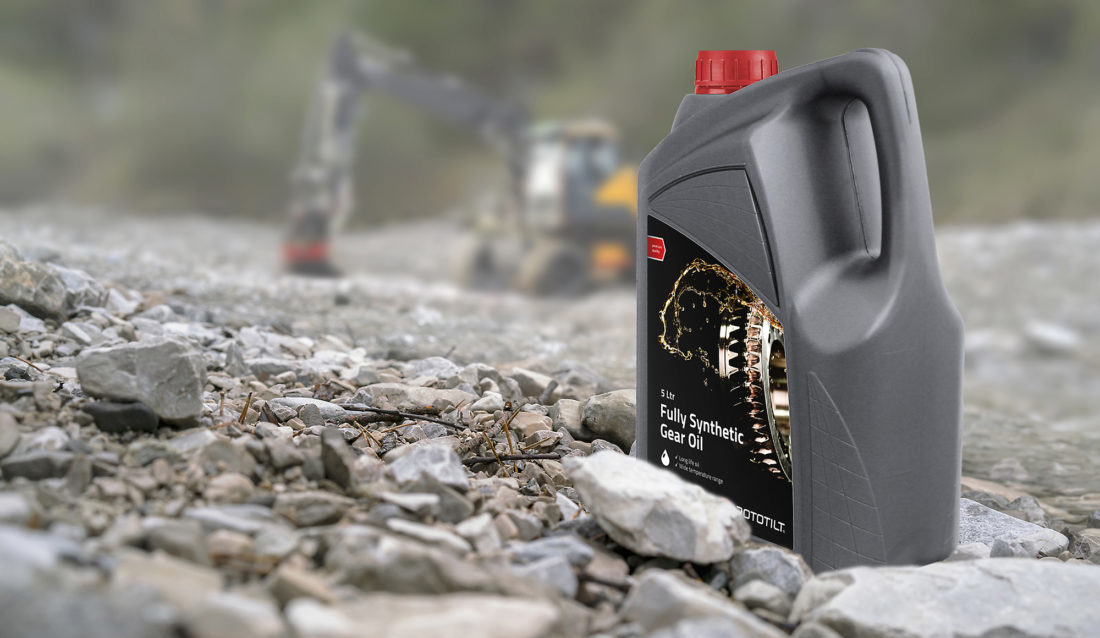Rototilts Fully Synthetic Gear Oil. (Foto: Rototilt Group AB)