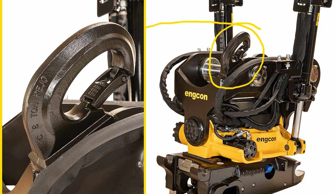 Engcon EC226 tiltrotator har fått sterkere krok