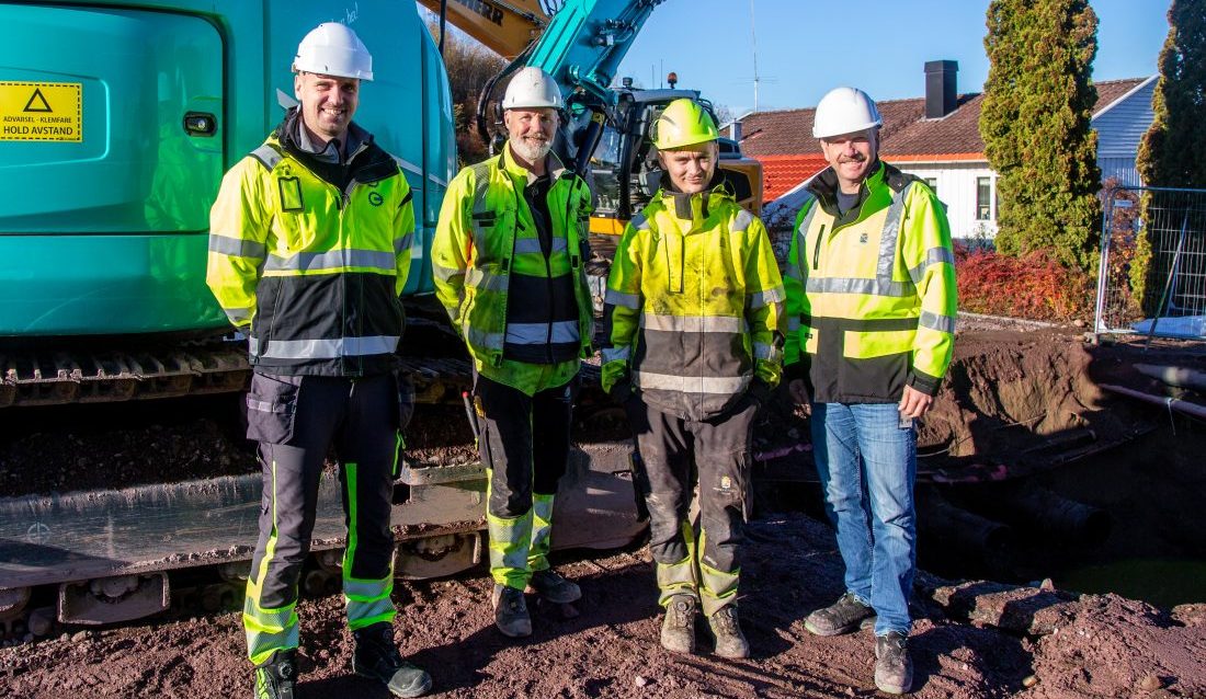 BRA TEAM: Ole-Kristian Bonstad (opplæringskonsulent OKAB), Bent Laane (fagansvarlig Horten kommune), lærling Knut Sigurd Rudi og Trond Erik Næss (enhetsleder Horten kommune). (Foto: Runar F. Daler)