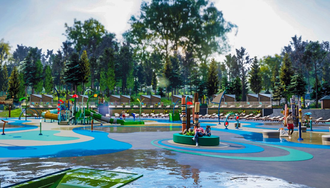 Omtrent slik vil den nye attraksjonen se ut når den står ferdig til åpningen av parken i juni. (Illustrasjon: Bø Sommarland)