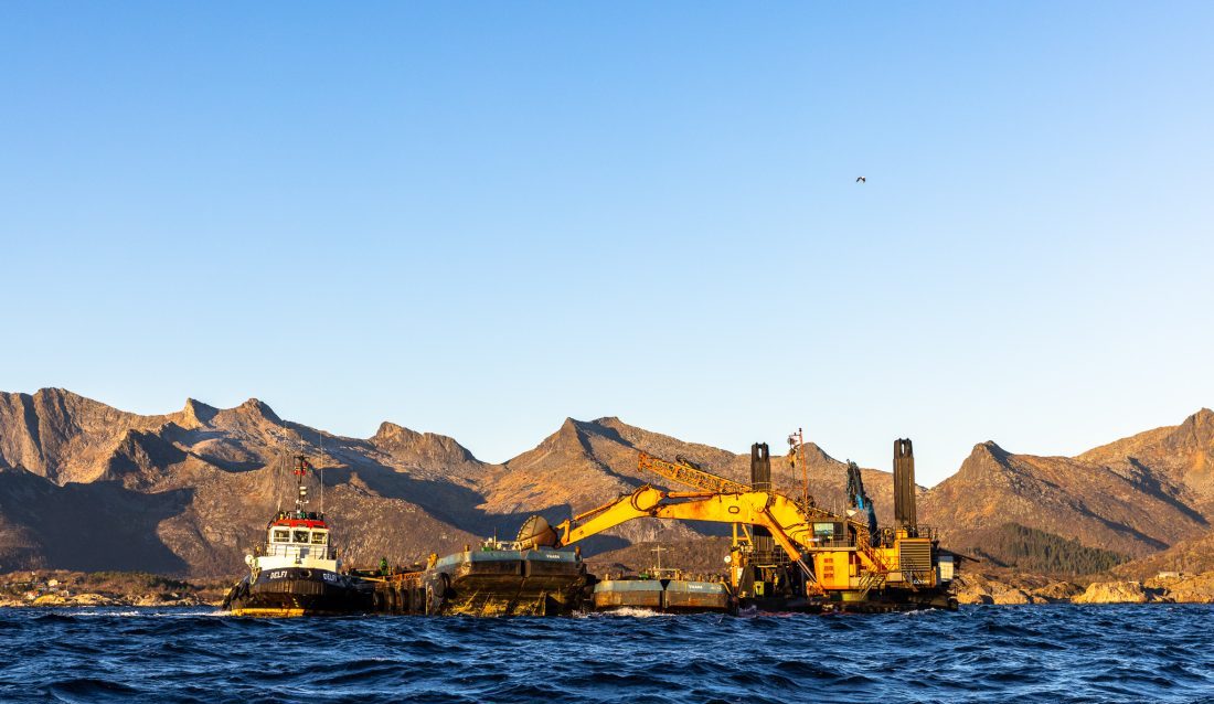 Wasa Dredging utdypet i fjor Småskallan og Molldøra på oppdrag for Kystverket. Nå står Raftsundet for tur. (Foto: Espen Mortensen/Kystverket)