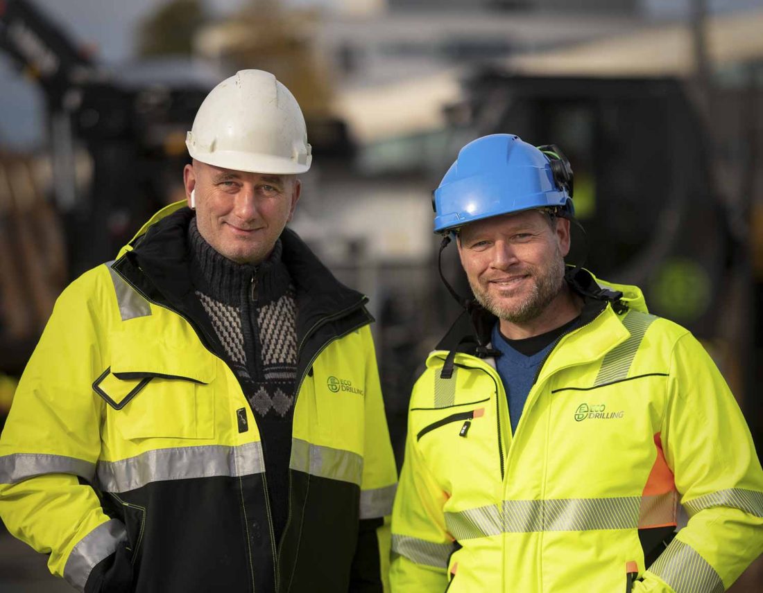 LEDELSE: Prosjektleder Rune Rørvik t.v. i Eco Drilling AS. Her sammen med daglig leder Roger Trøsviken. (Foto: Roger Hjelmseth, Landsbyen Næringshage AS)