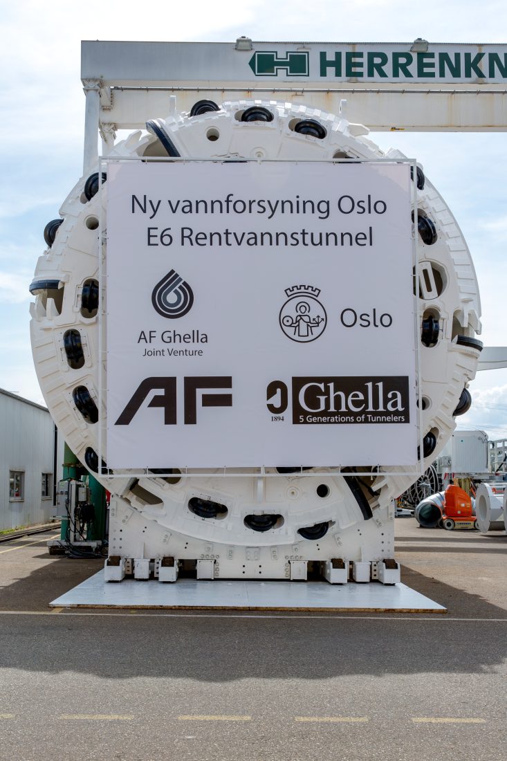 Dette er den tredje og siste TBM-en som bygges for entreprenøren JV AF Ghella til tunneldrivingen for prosjekt Ny vannforsyning Oslo. (Foto: Herrenknecht)