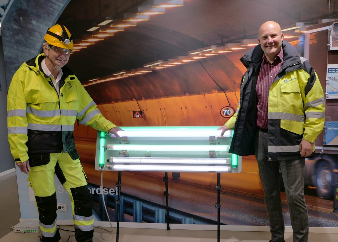 Morten Groseth, EnergyOptimal (t.v.), og Stian Auen, Brødrene Dahl Samferdsel. (Foto: BD SF)