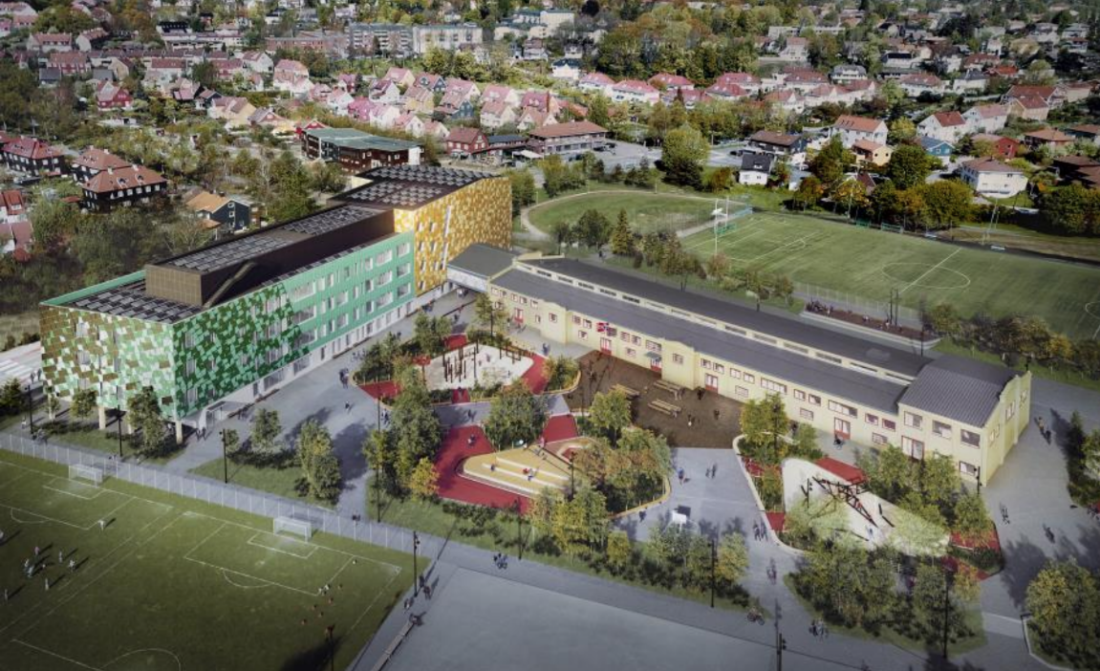 Voldsløkka skole (Illustrasjon: Spinn arkitekter)