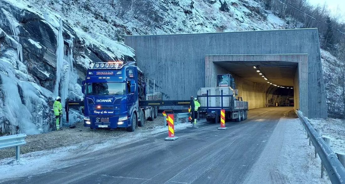 Å beskytte tunneloverbygg med skumglass er ifølge Glasopor et helt nytt bruksområde her til lands. (Foto: Bendiksen Entreprenør)