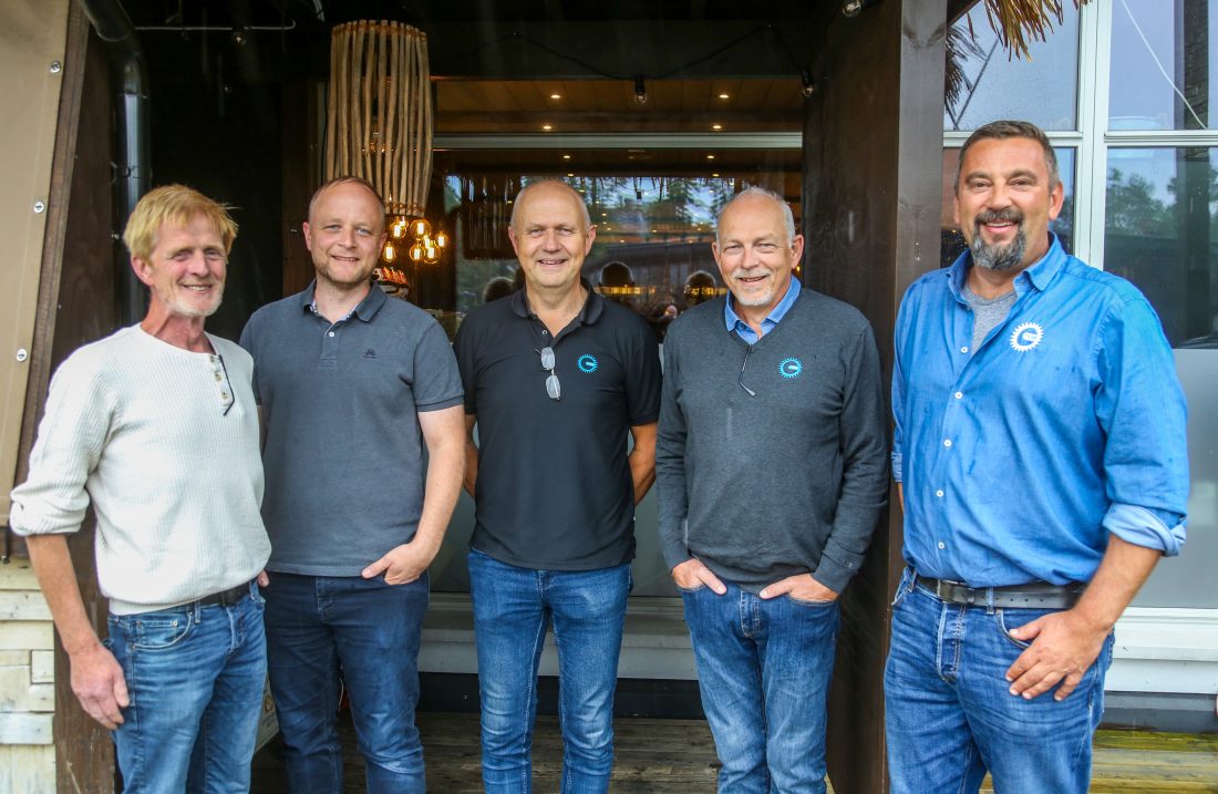 VEL GJENNOMFØRT: OKABs representanter og ansvarlige for planlegging og gjennomføring av samlingen. Fra venstre: Bjørn Øyvind Tønnesen, Tore Eikås, Frank R. Nygård, Ivar Helge Andersen og Trond Holm. (Foto: Runar F. Daler)