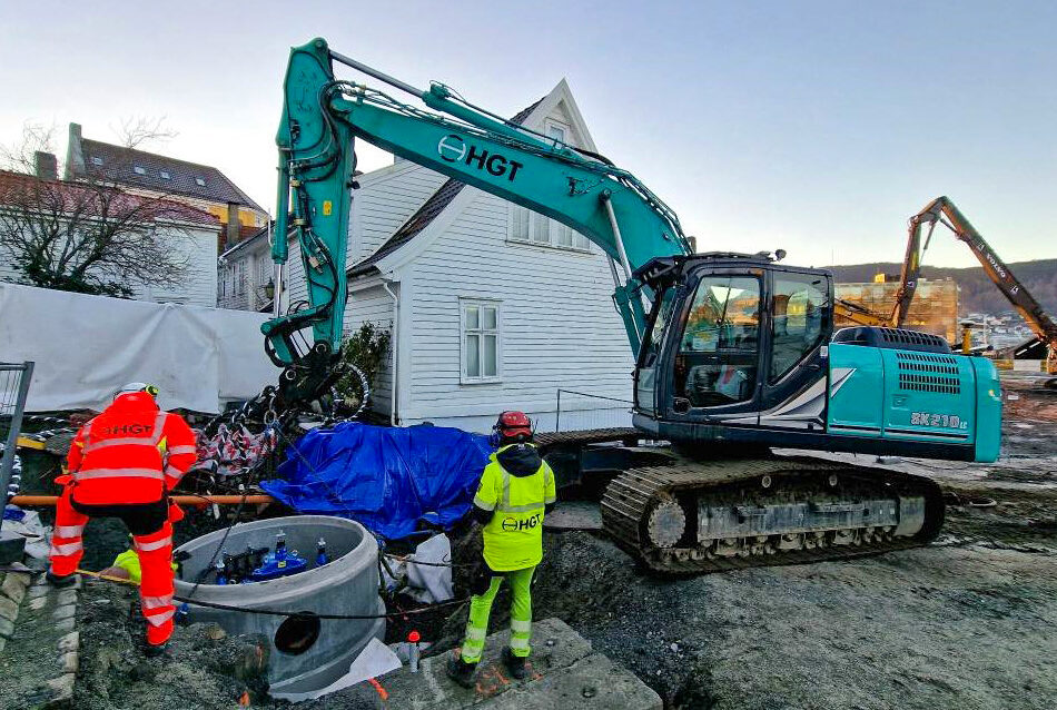 HGT oppgraderer Nøstegaten i Bergen. (Foto: Peab)