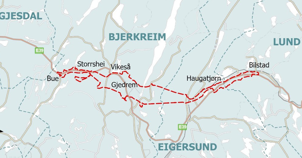 Nye Veier start opp planprogram for parsellen E39 Bilstad - Bue i Rogaland. (Illustrasjon: Nye Veier)