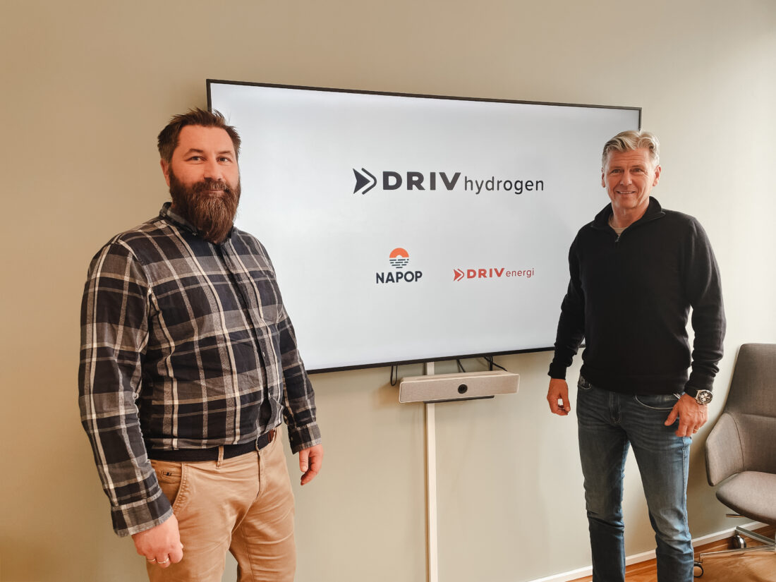 Fra venstre: Terje Paulsen, daglig leder i NAPOP, og Ronny Morken, daglig leder i DRIV energi. Nå går de sammen om nytt selskap. (Foto: Driv energi)